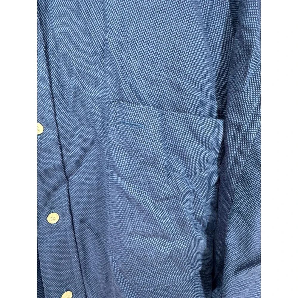 Tommy Hilfiger Button Down Shirt Mens XXL Blue Cotton Lion Crest Logo Casual‎